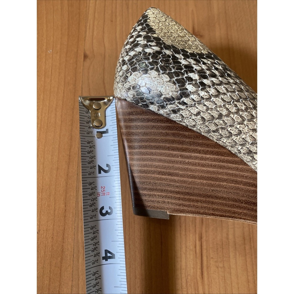 Via Spiga Womens Pump Size 6.5 Leather Wedge Heel Snakeskin Dress Shoes - Picture 11 of 11